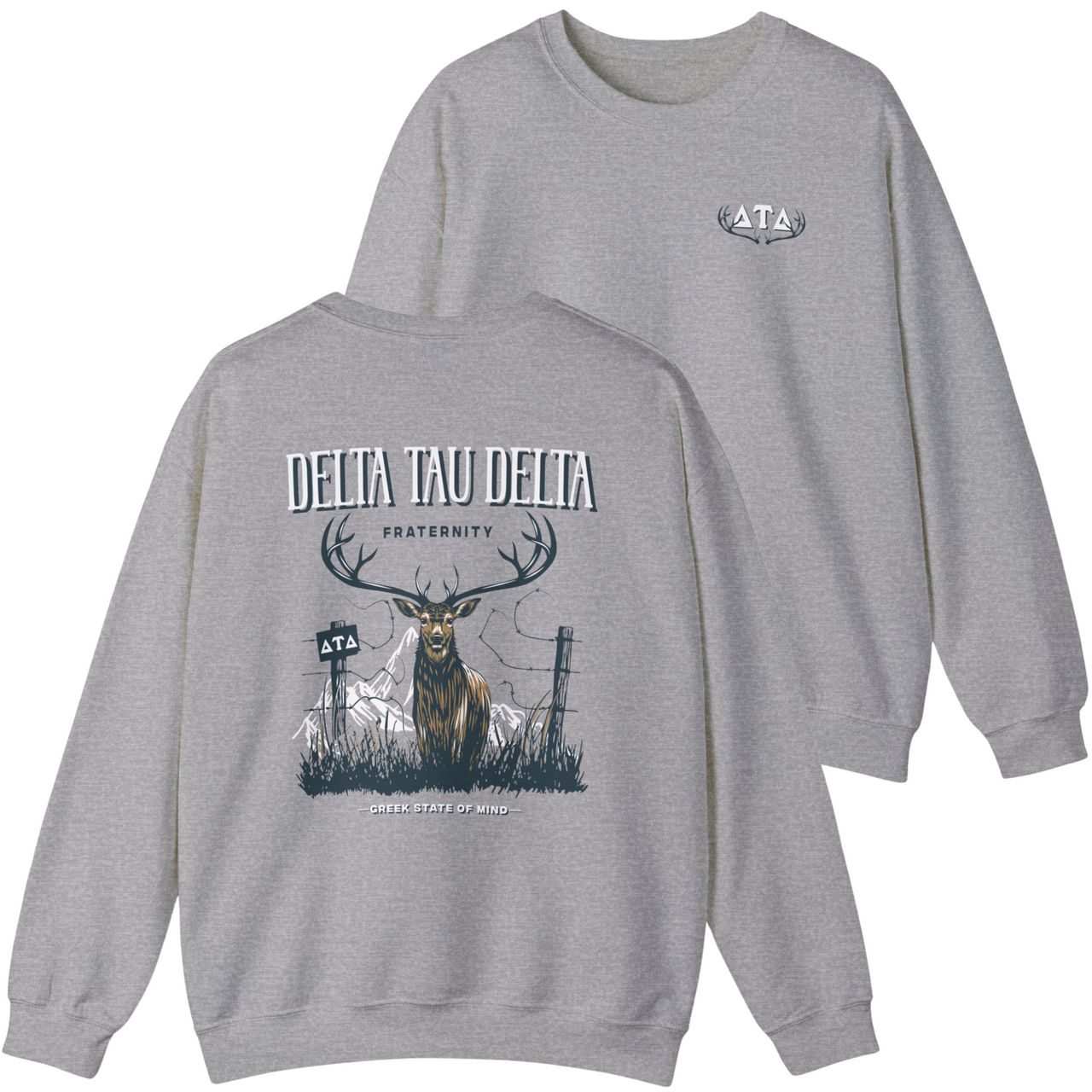 Delta Tau Delta Graphic Crewneck Sweatshirt | Big Buck
