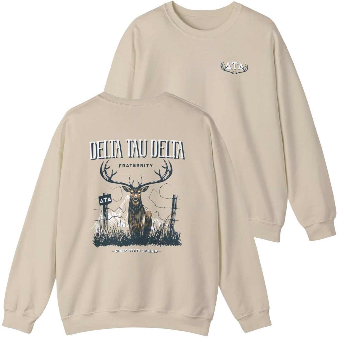 Delta Tau Delta Graphic Crewneck Sweatshirt | Big Buck