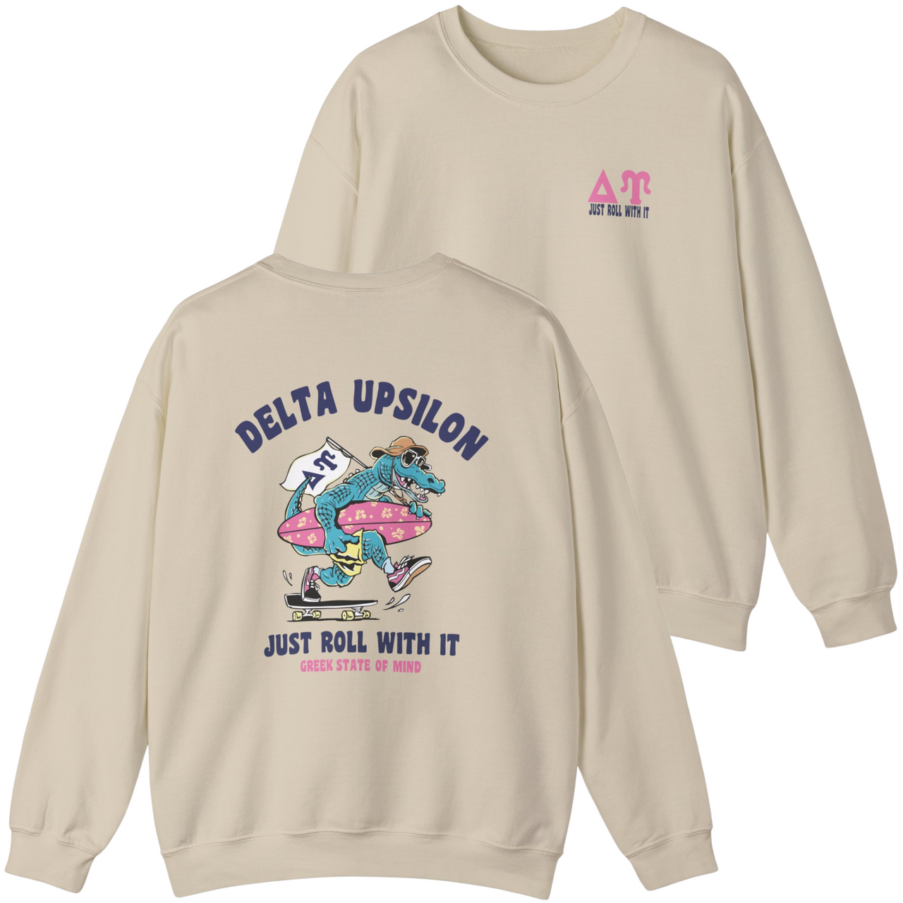 Delta Upsilon Graphic Crewneck Sweatshirt | Alligator Skater