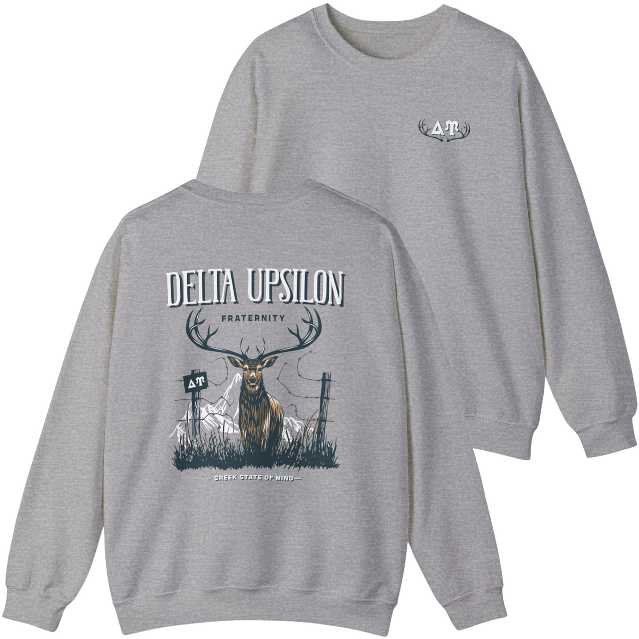 Delta Upsilon Graphic Crewneck Sweatshirt | Big Buck