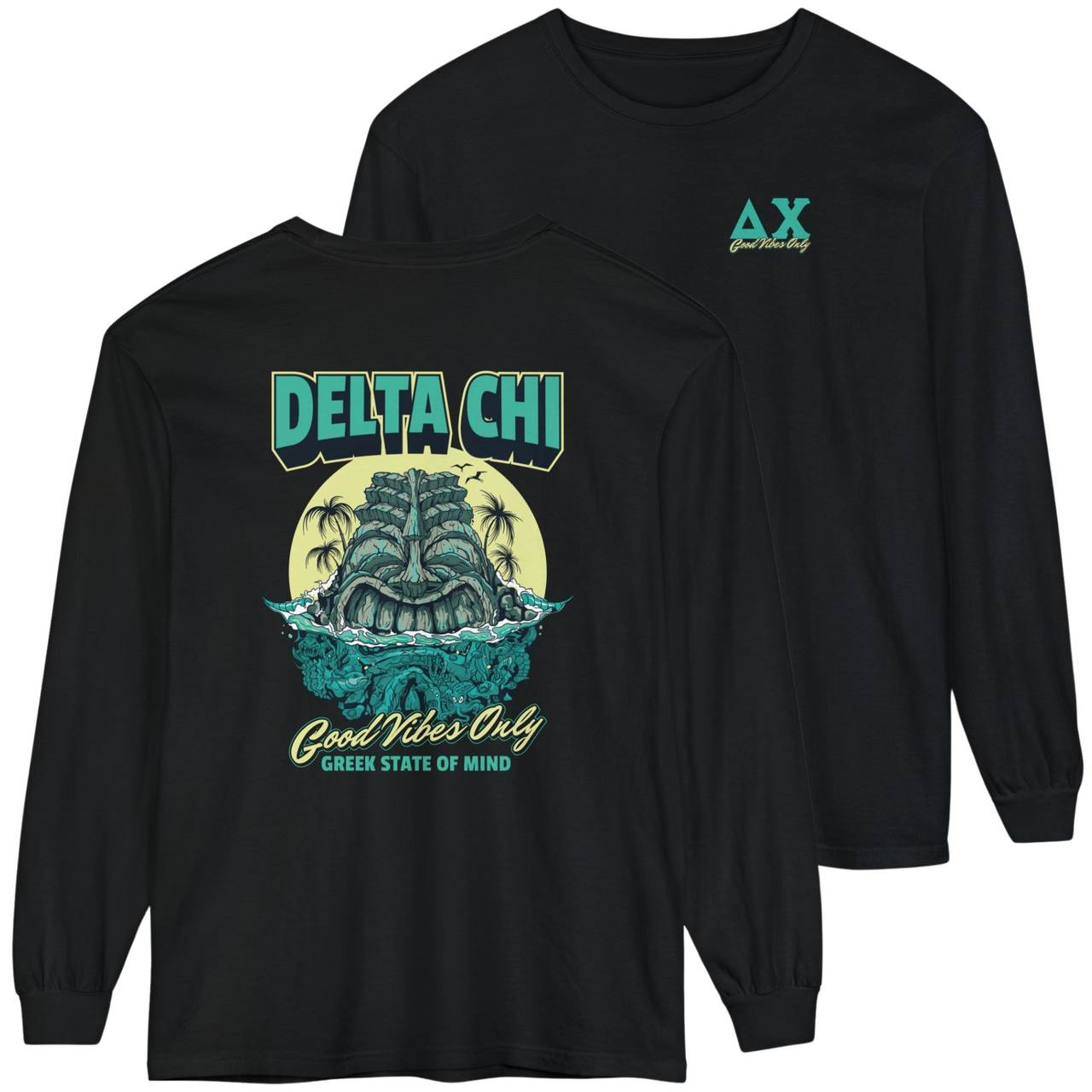 black Delta Chi Graphic Long Sleeve | Good Vibes Only