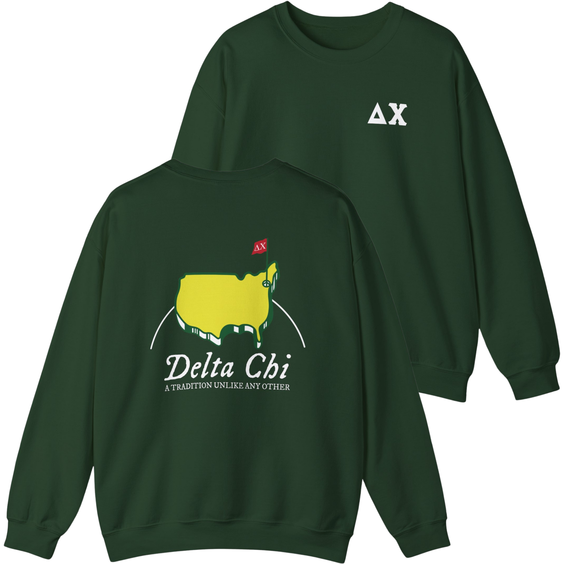 green Delta Chi Graphic Crewneck Sweatshirt | The Masters