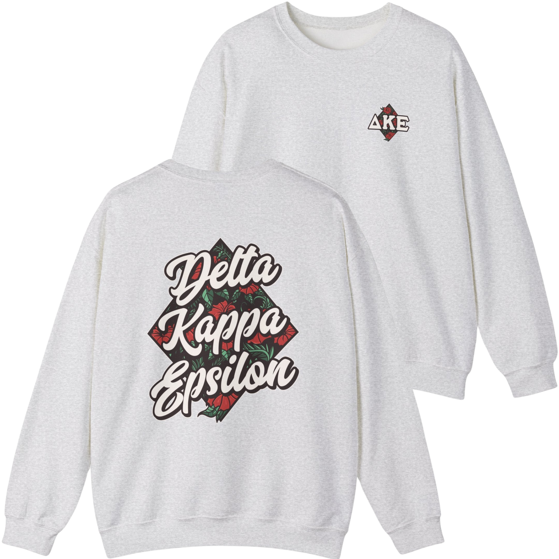 Grey Delta Kappa Epsilon Graphic Crewneck Sweatshirt | Aloha