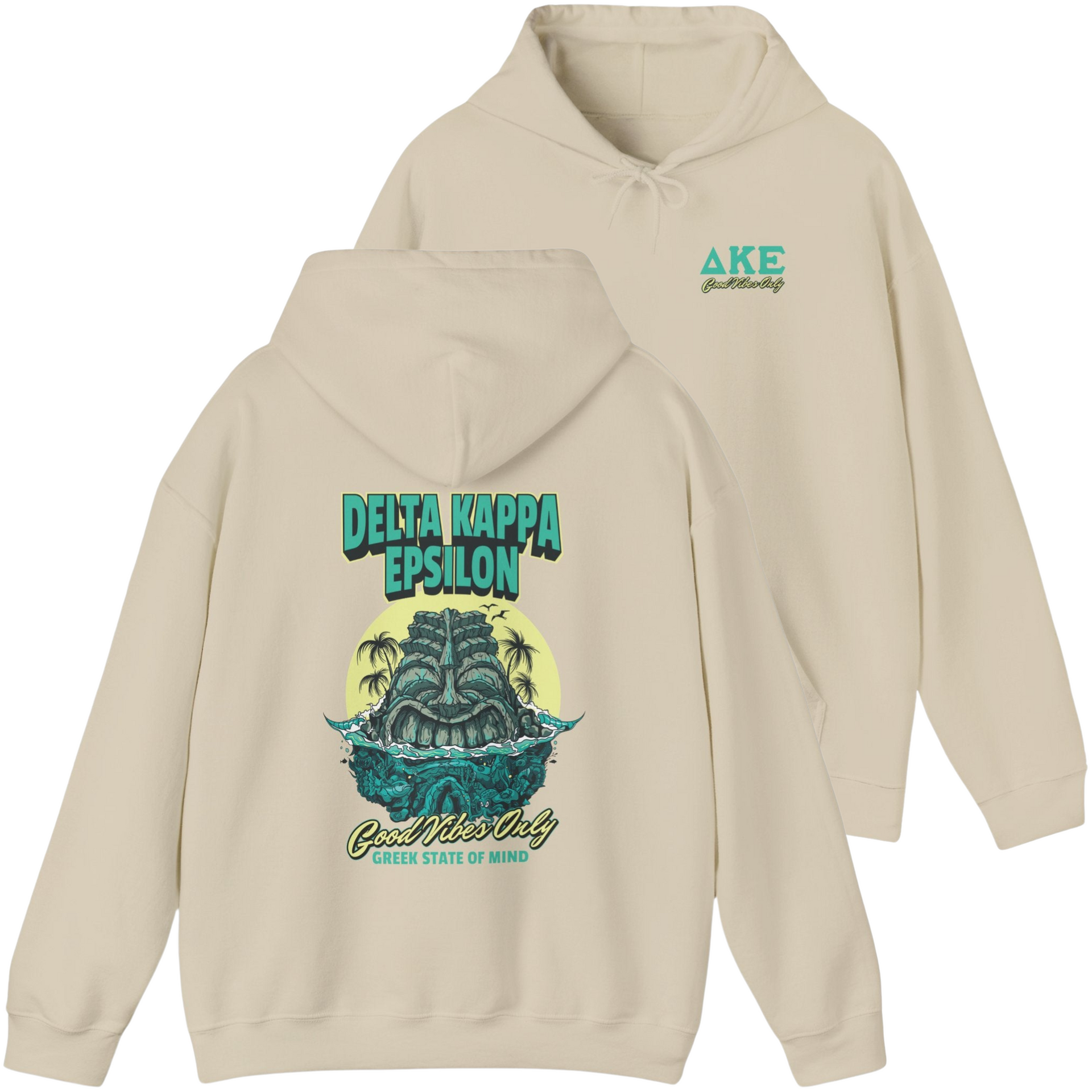 ivory Delta Kappa Epsilon Graphic Hoodie | Good Vibes Only