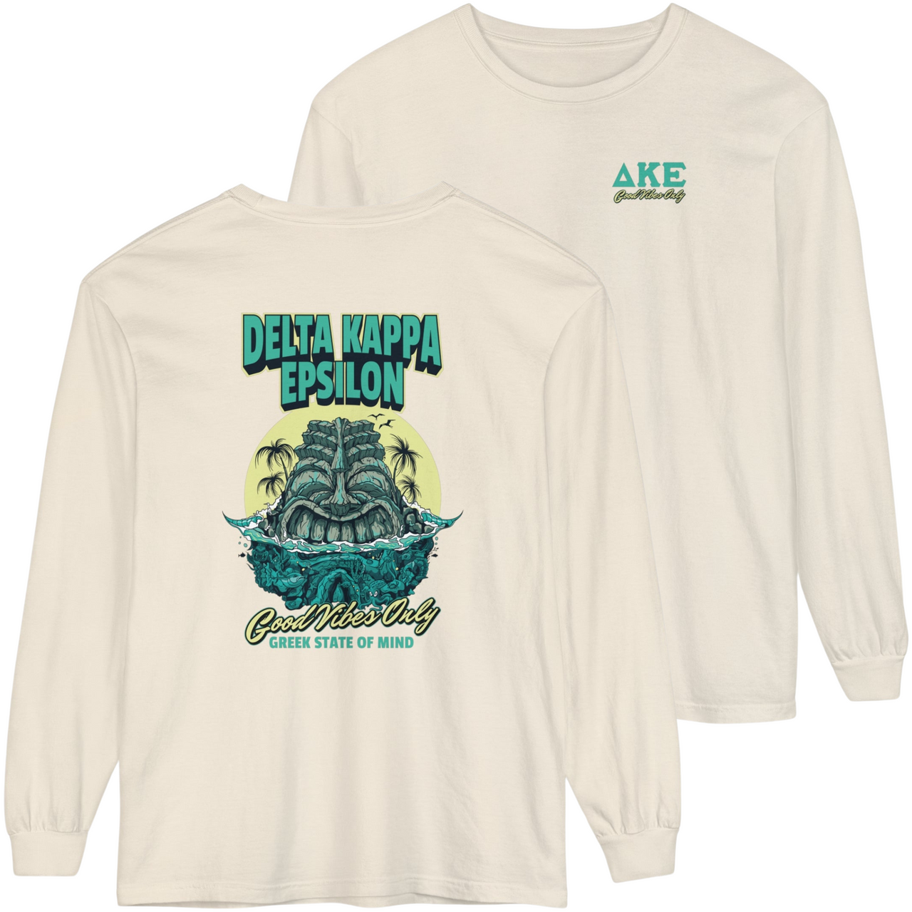 ivory Delta Kappa Epsilon Graphic Long Sleeve | Good Vibes Only