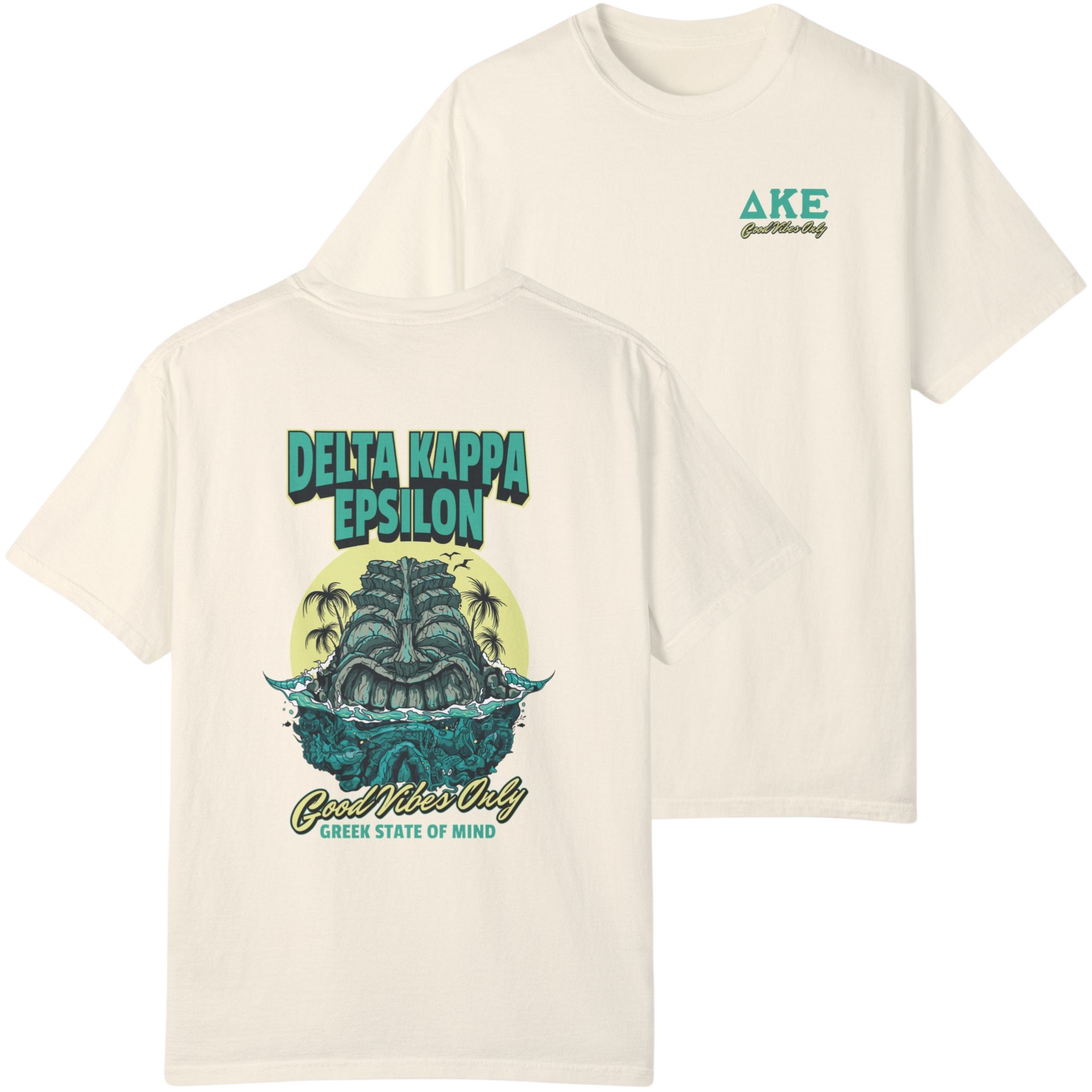 ivory Delta Kappa Epsilon Graphic T-Shirt | Good Vibes Only