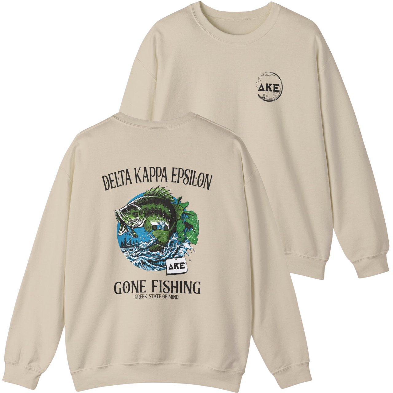 Delta Kappa Epsilon Graphic Crewneck Sweatshirt | Gone Fishing