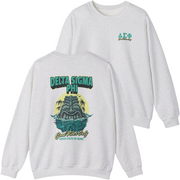 grey Delta Sigma Phi Graphic Crewneck Sweatshirt | Good Vibes Only