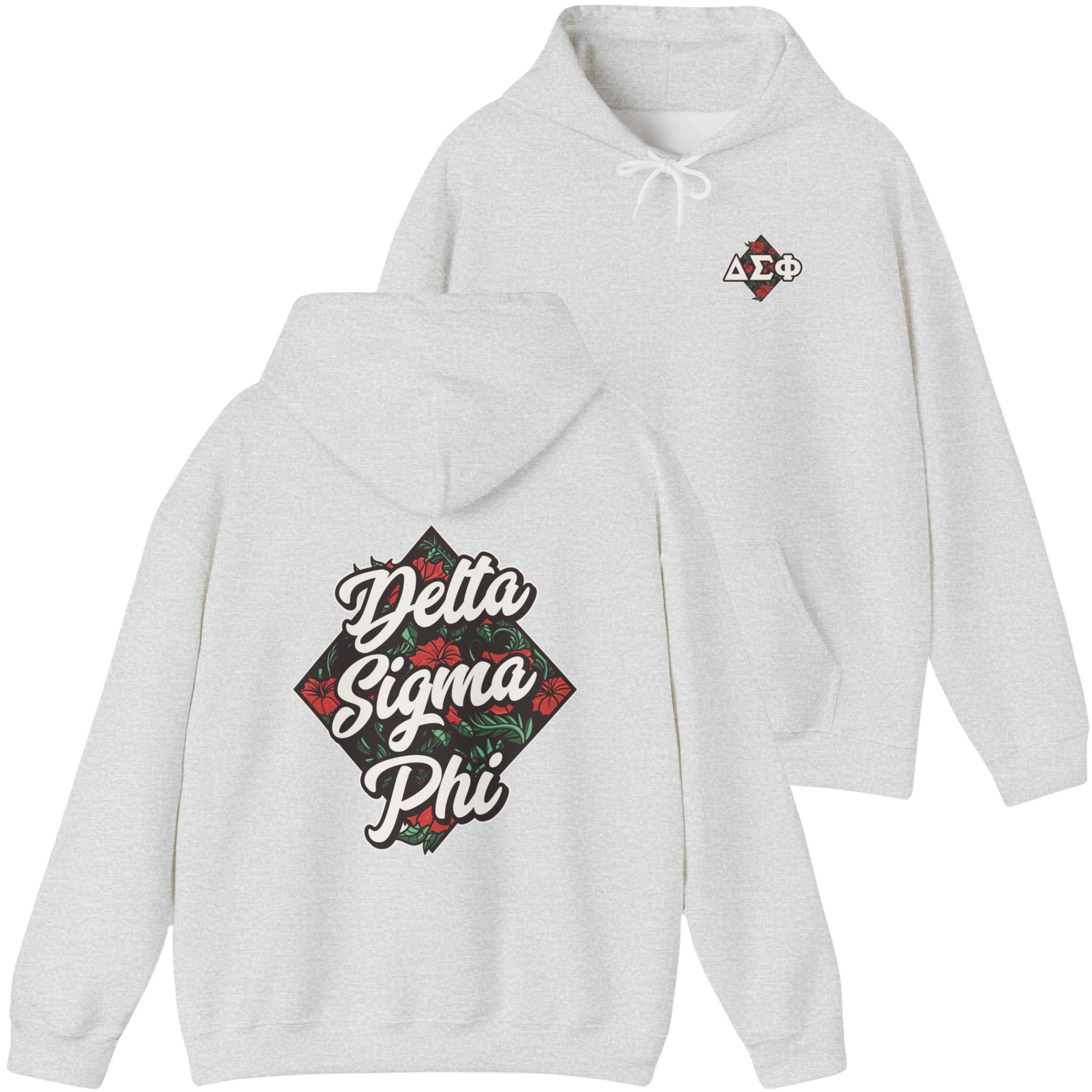 Grey Delta Sigma Phi Graphic Hoodie | Aloha