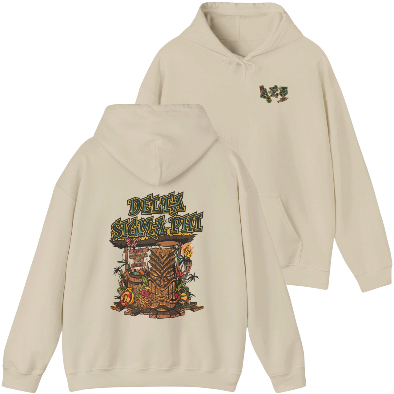 ivory Delta Sigma Phi Graphic Hoodie