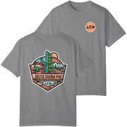 grey Delta Sigma Phi Graphic T-Shirt | Desert Mountains