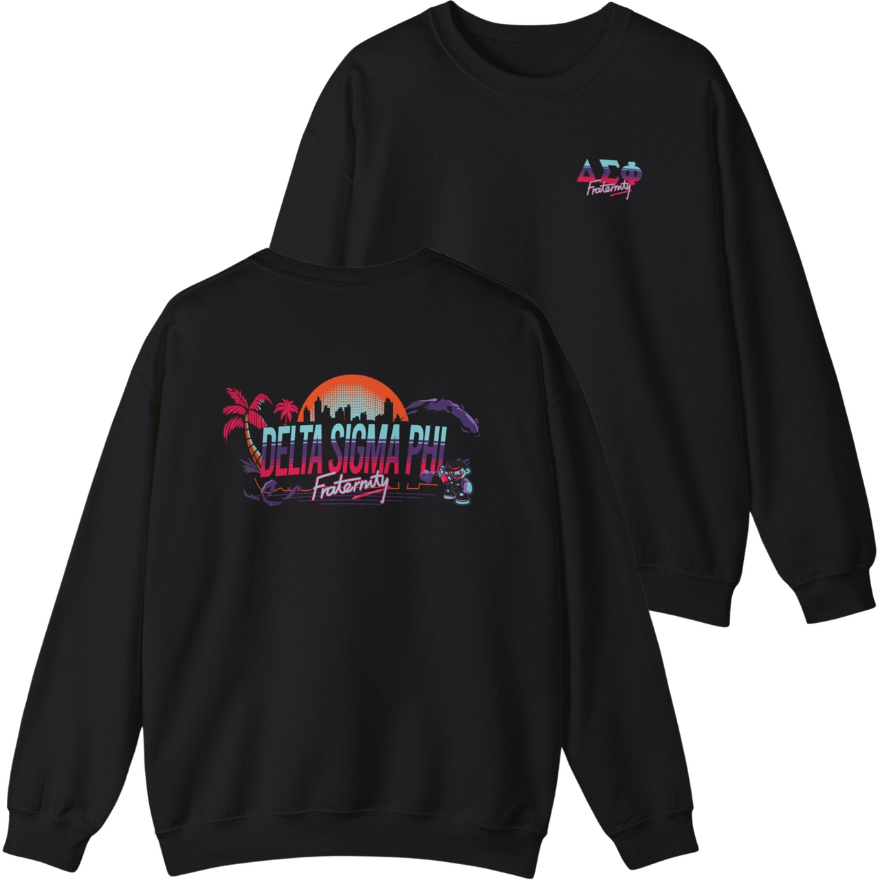 black Delta Sigma Phi Graphic Crewneck Sweatshirt | Jump Street