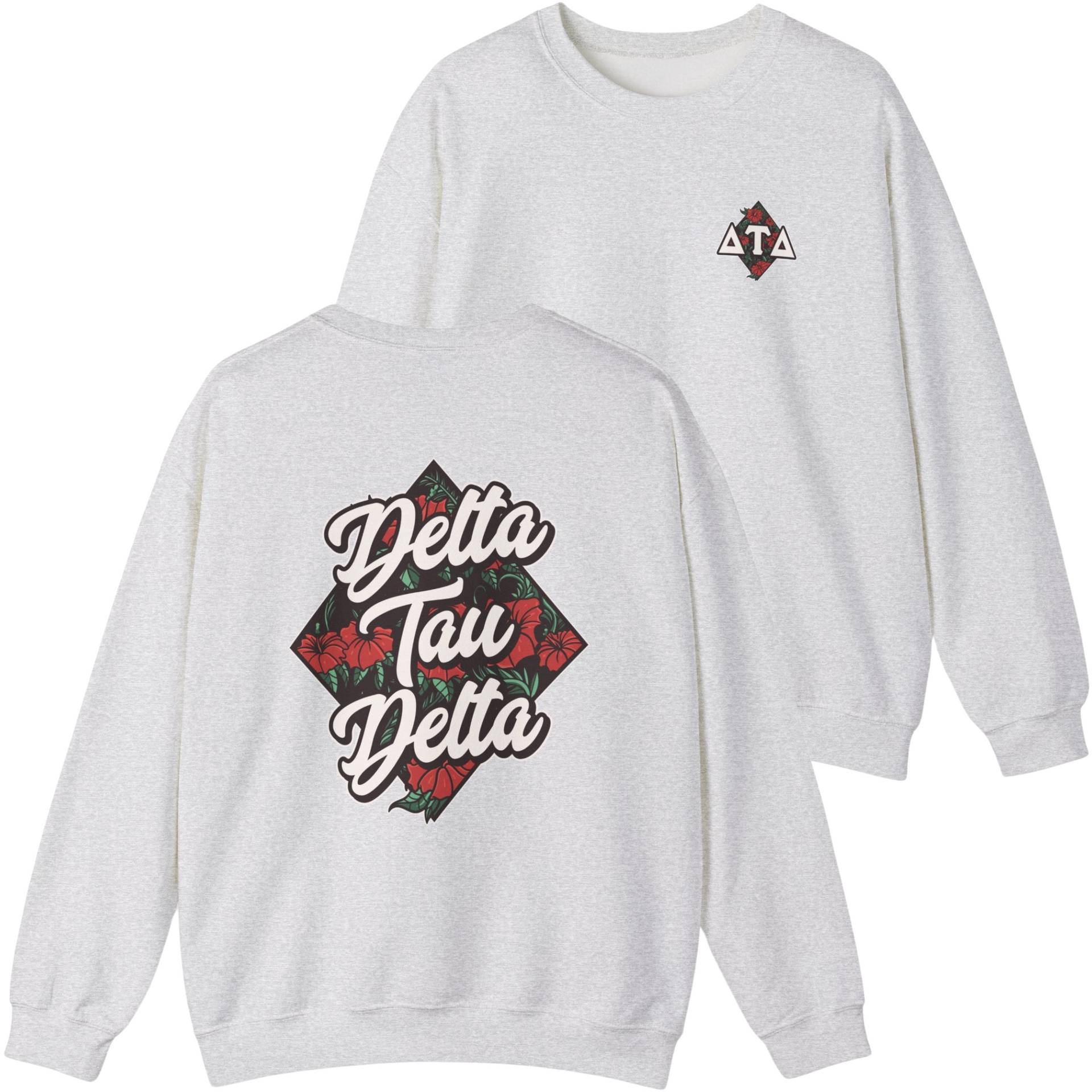 Grey Delta Tau Delta Graphic Crewneck Sweatshirt | Aloha