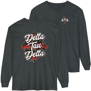 Grey Delta Tau Delta Graphic Long Sleeve | Aloha