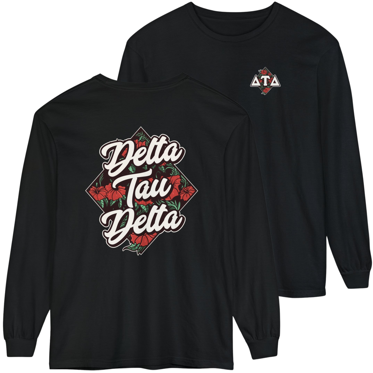 Black Delta Tau Delta Graphic Long Sleeve | Aloha