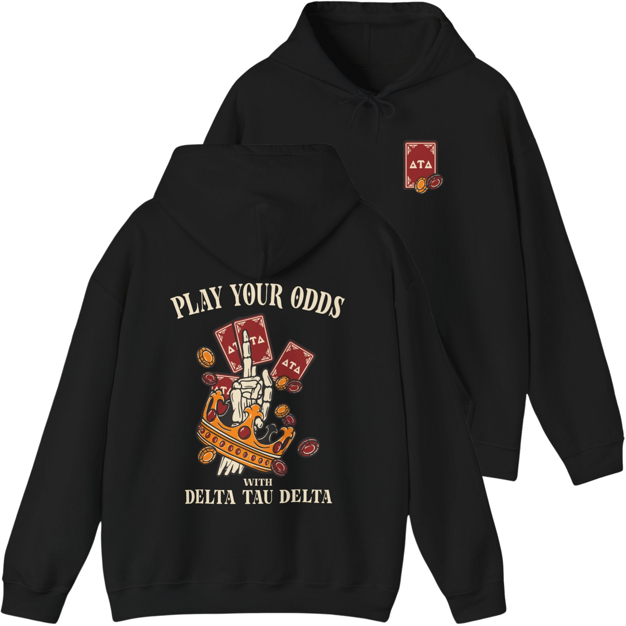 Black Delta Tau Delta Graphic Hoodie | Play Your Odds