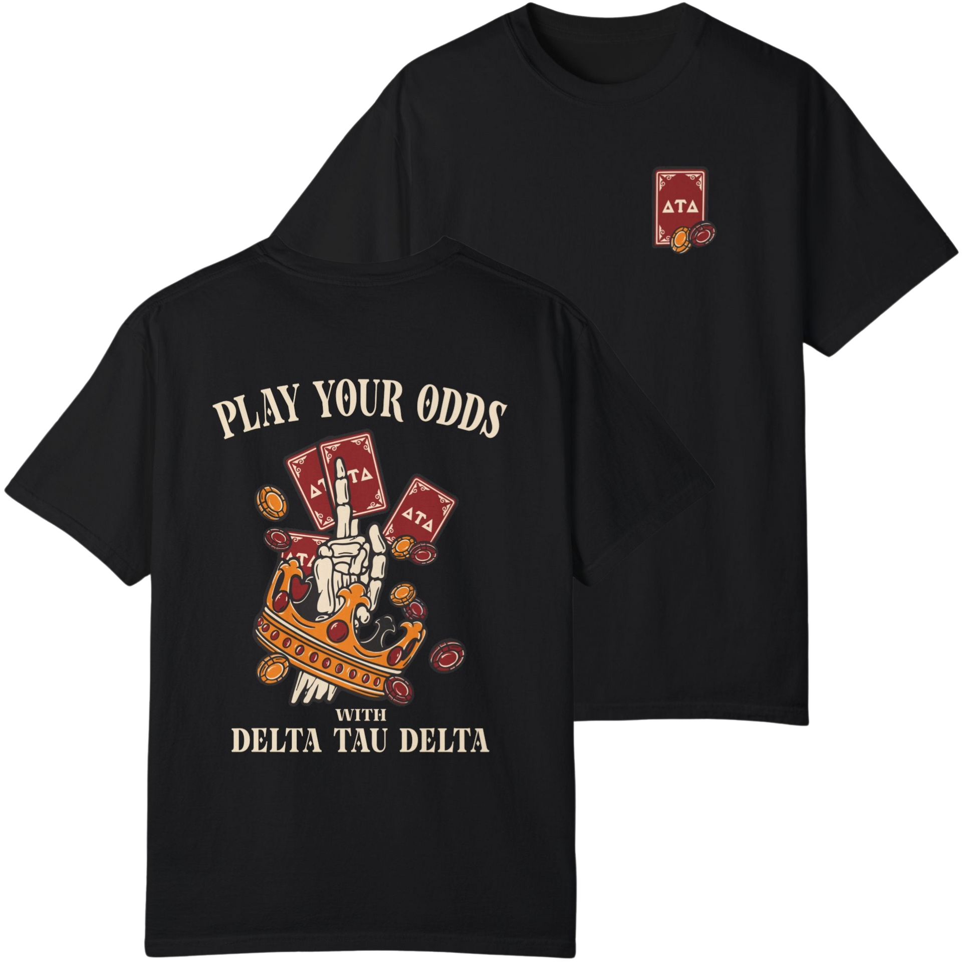 Black Delta Tau Delta Graphic T-Shirt | Play Your Odds