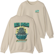 ivory Delta Upsilon Graphic Crewneck Sweatshirt | Good Vibes Only