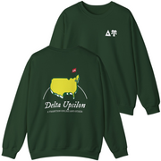 green Delta Upsilon Graphic Crewneck Sweatshirt | The Masters