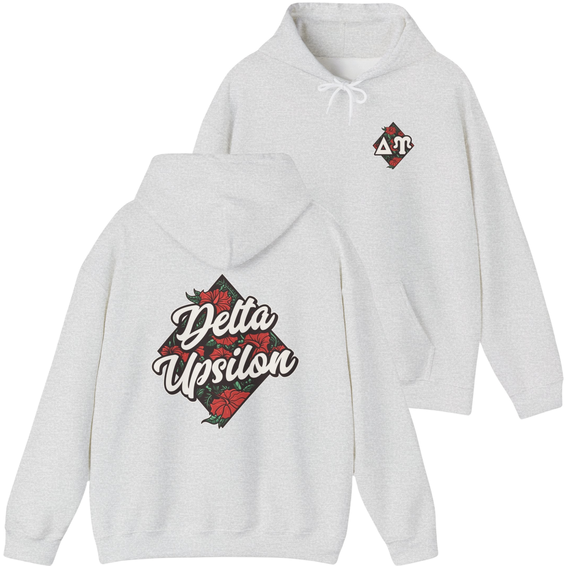 Grey Delta Upsilon Graphic Hoodie | Aloha