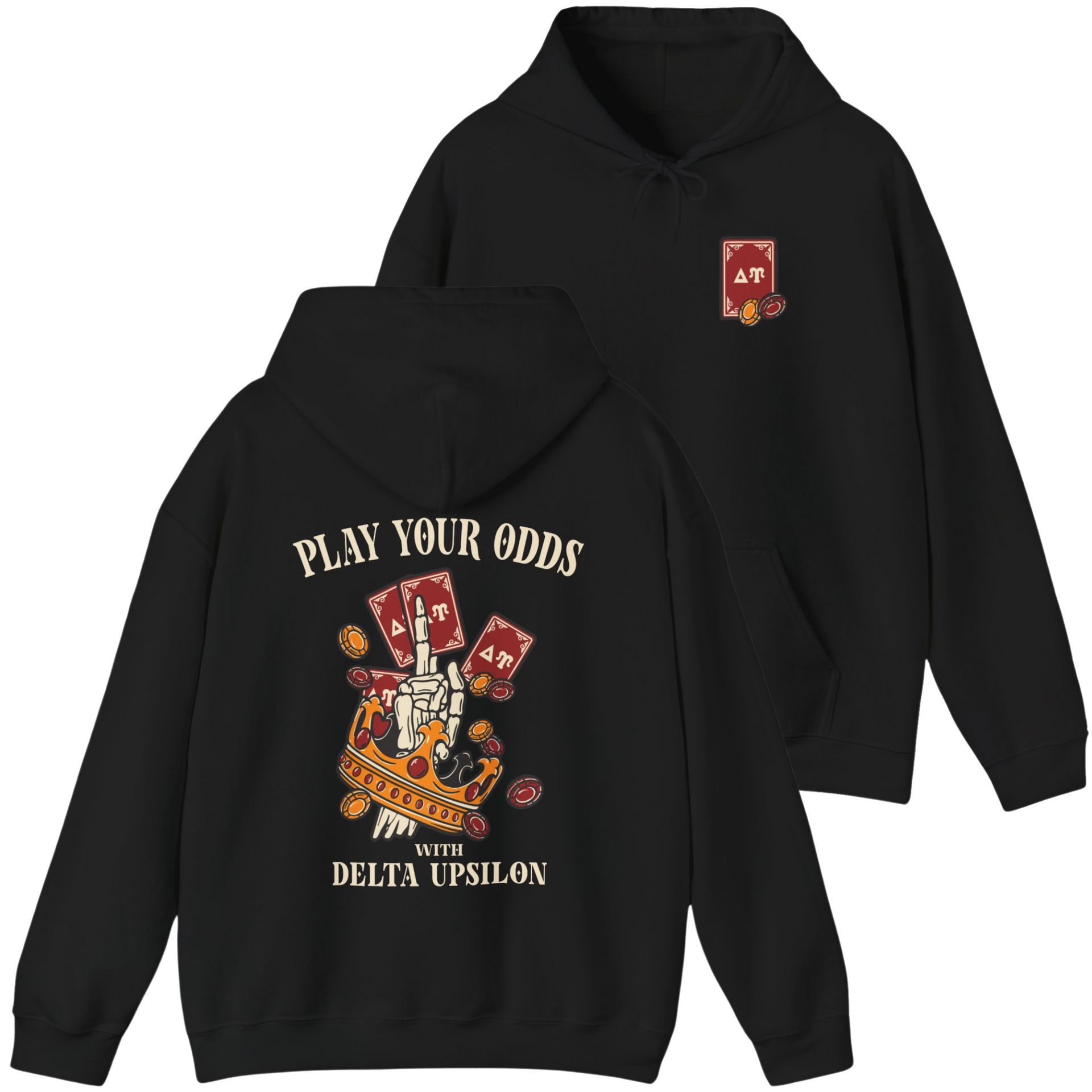 black Delta Upsilon Graphic Hoodie | Play Your Odds