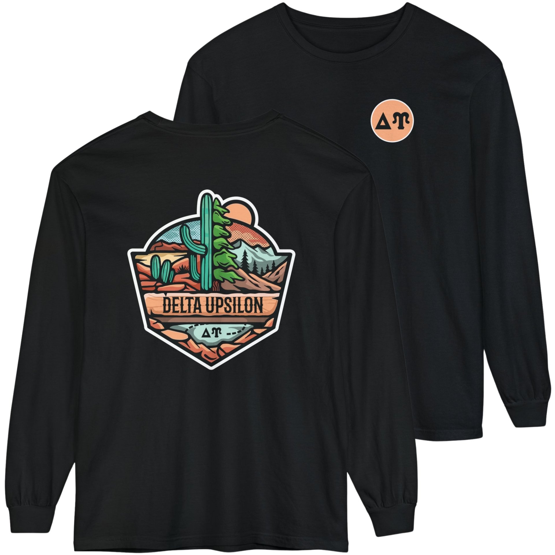 Black Delta Upsilon Graphic Long Sleeve | Desert Mountains