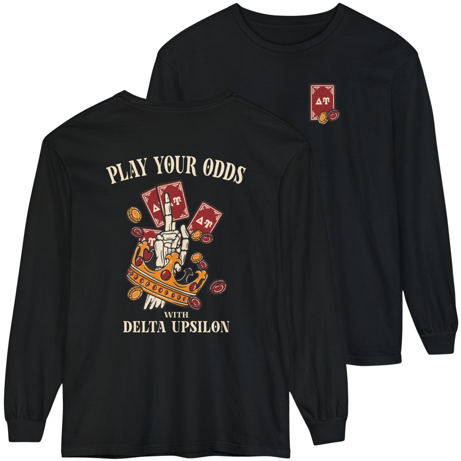 black Delta Upsilon Graphic Long Sleeve | Play Your Odds