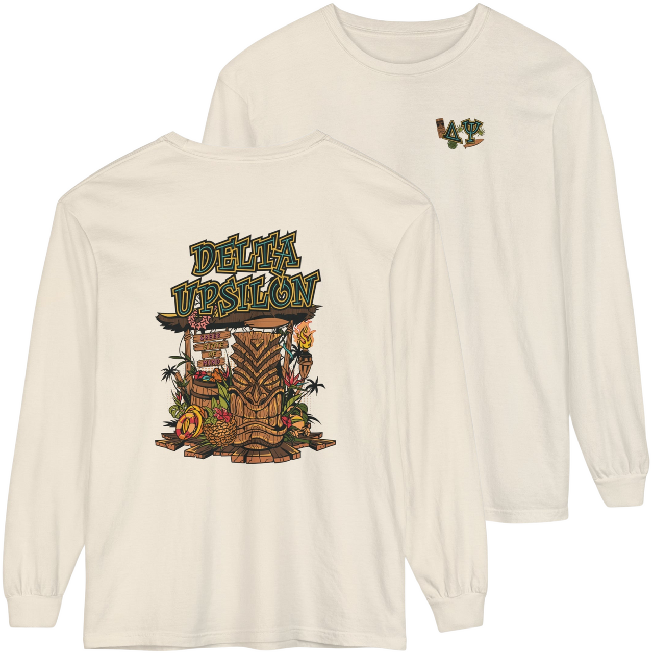 ivory Delta Upsilon Graphic Long Sleeve | Tiki Time