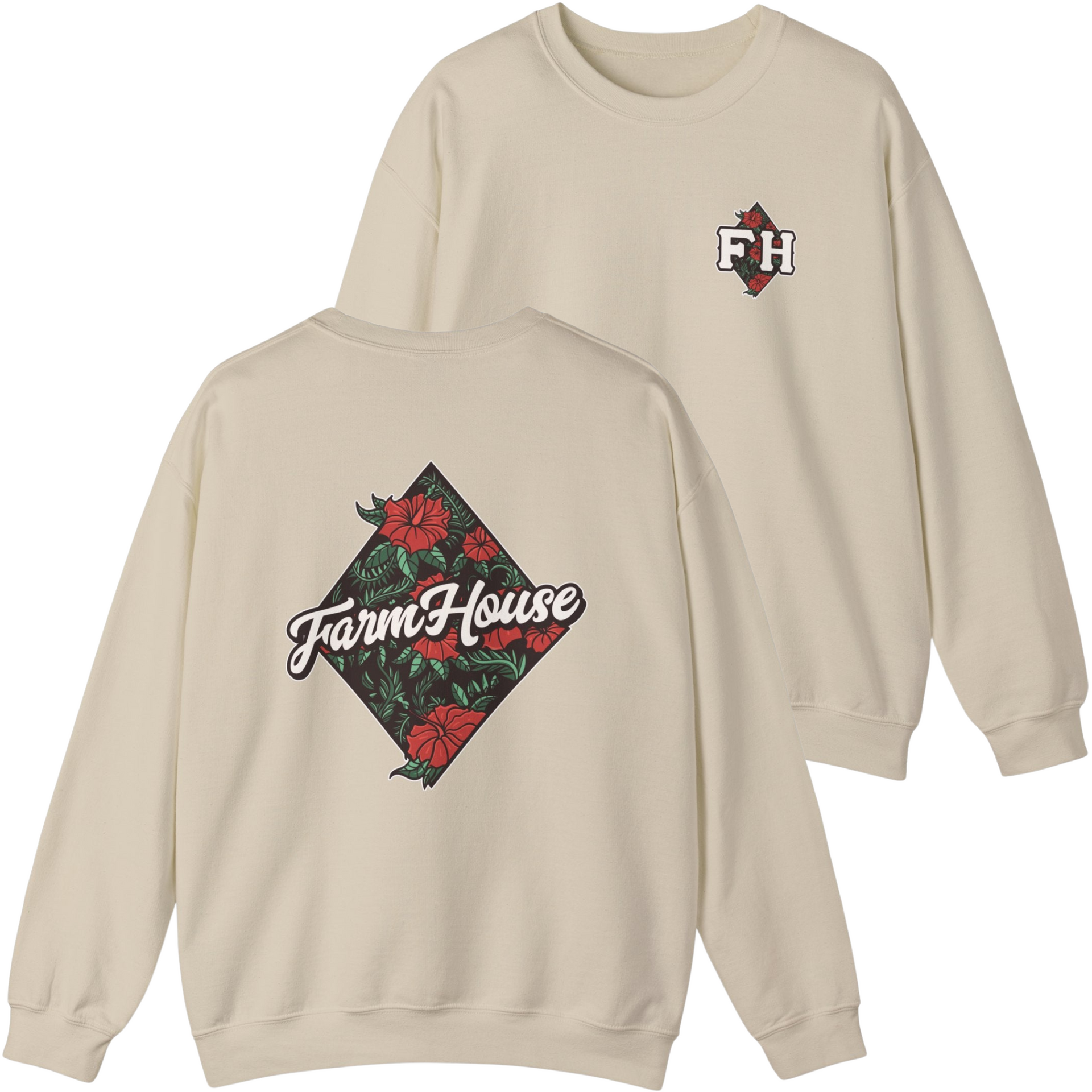 ivory FarmHouse Graphic Crewneck Sweatshirt | Aloha