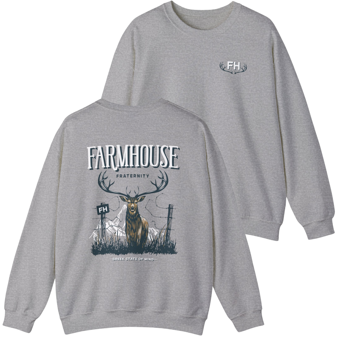 FarmHouse Graphic Crewneck Sweatshirt | Big Buck