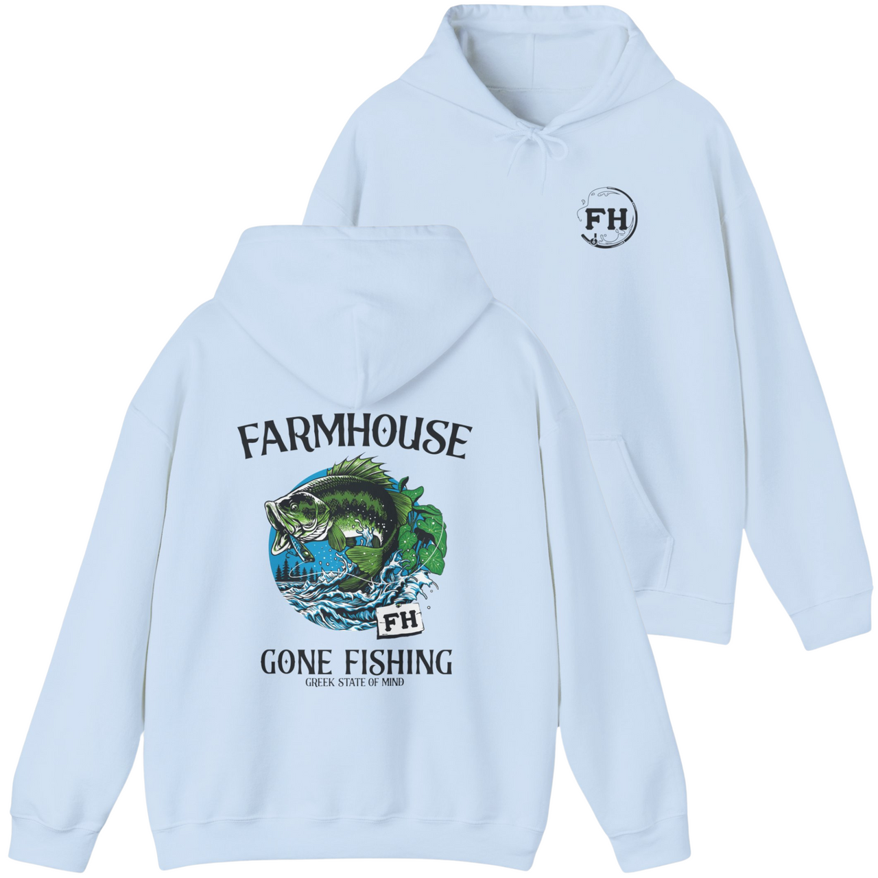 FarmHouse Graphic Hoodie | Gone Fishing