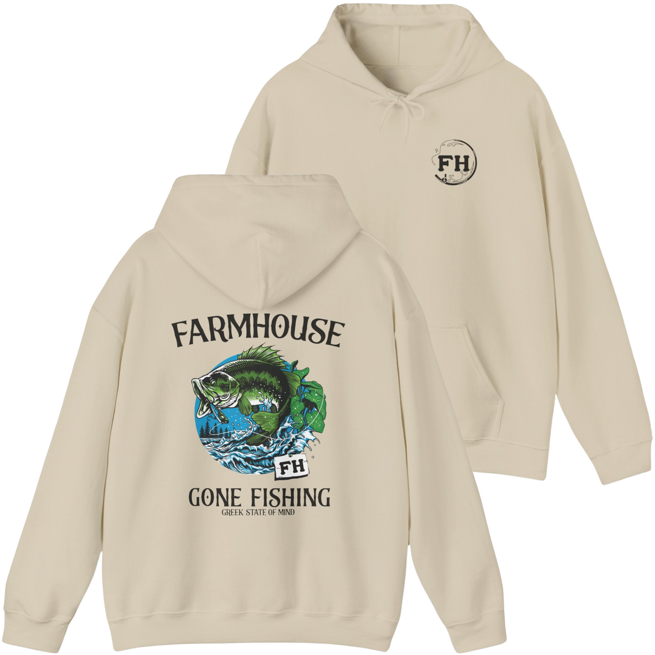 FarmHouse Graphic Hoodie | Gone Fishing