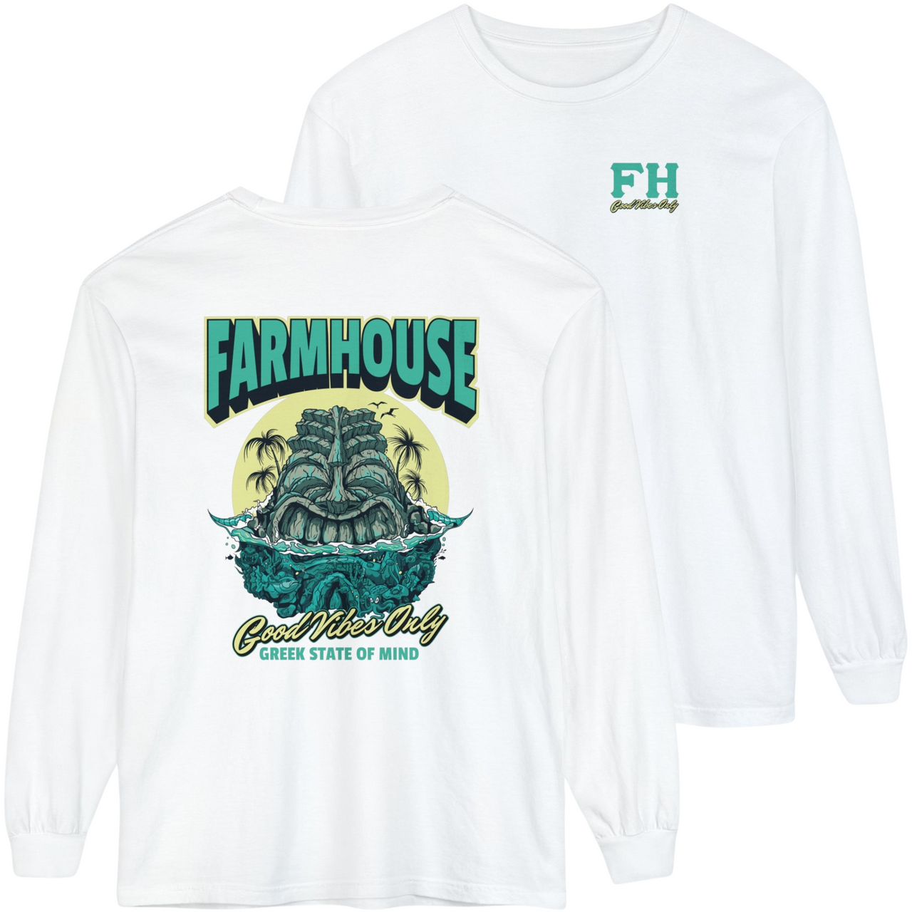 White FarmHouse Graphic Long Sleeve 