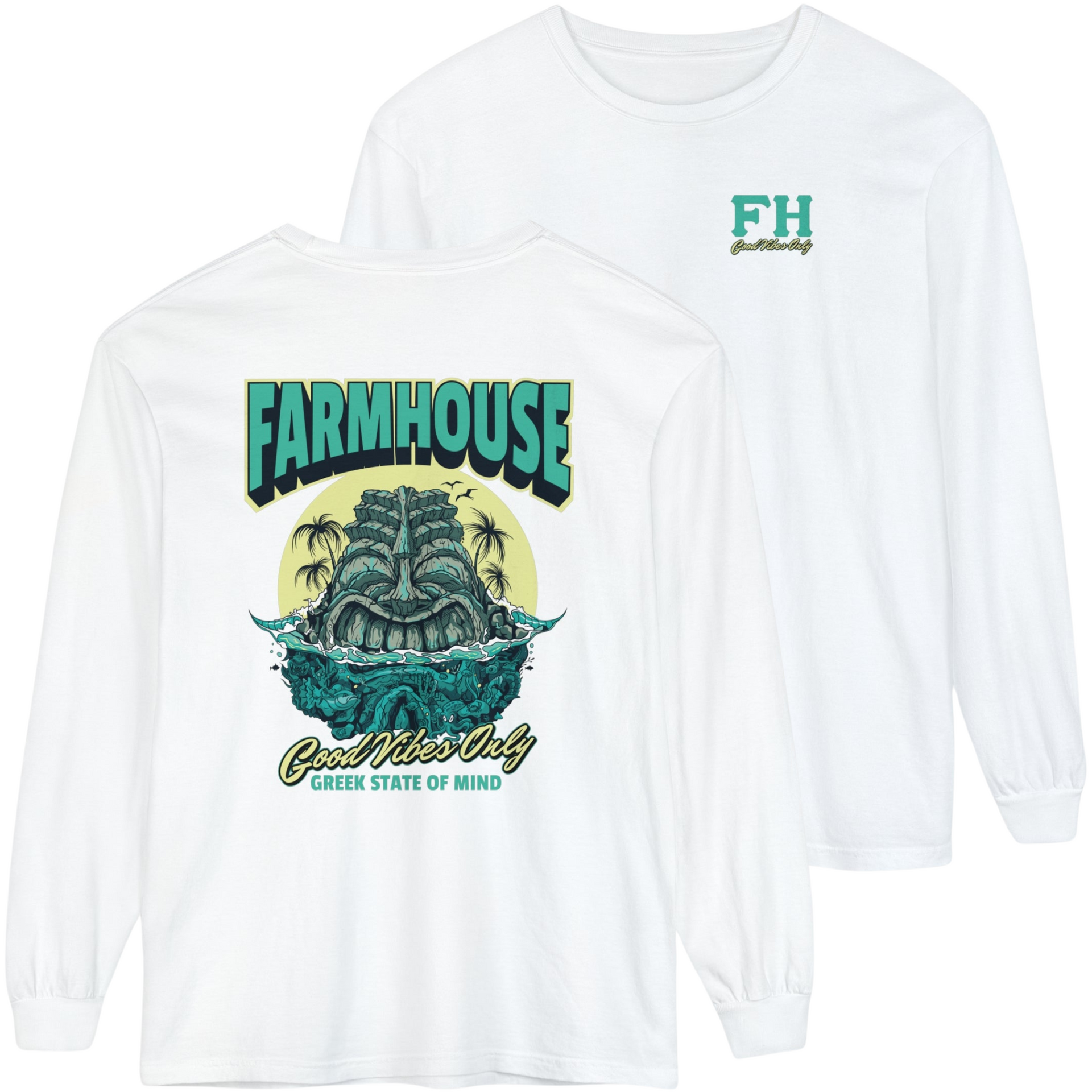White FarmHouse Graphic Long Sleeve 