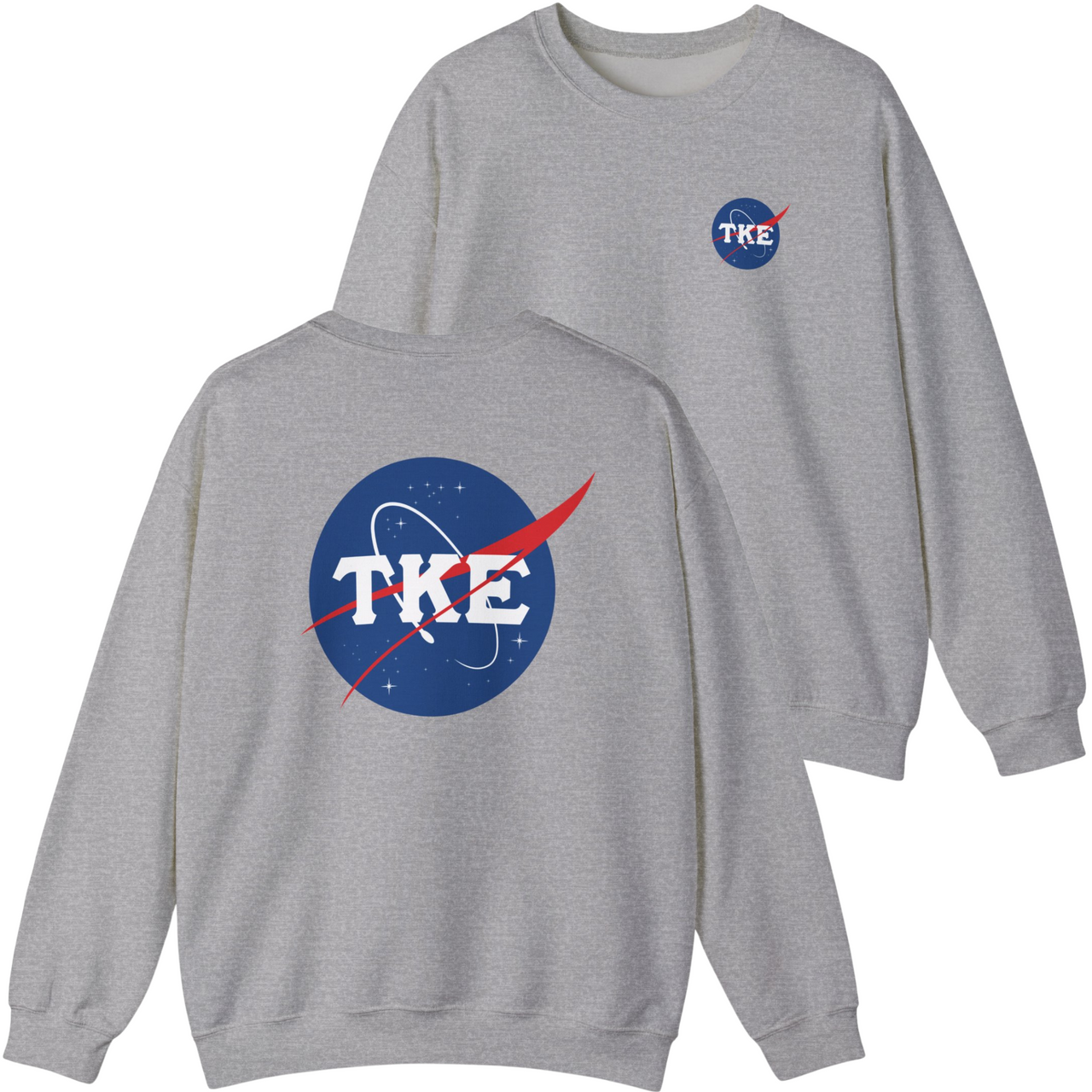Graphite Tau Kappa Epsilon Graphic Crewneck Sweatshirt | Nasa 2.0
