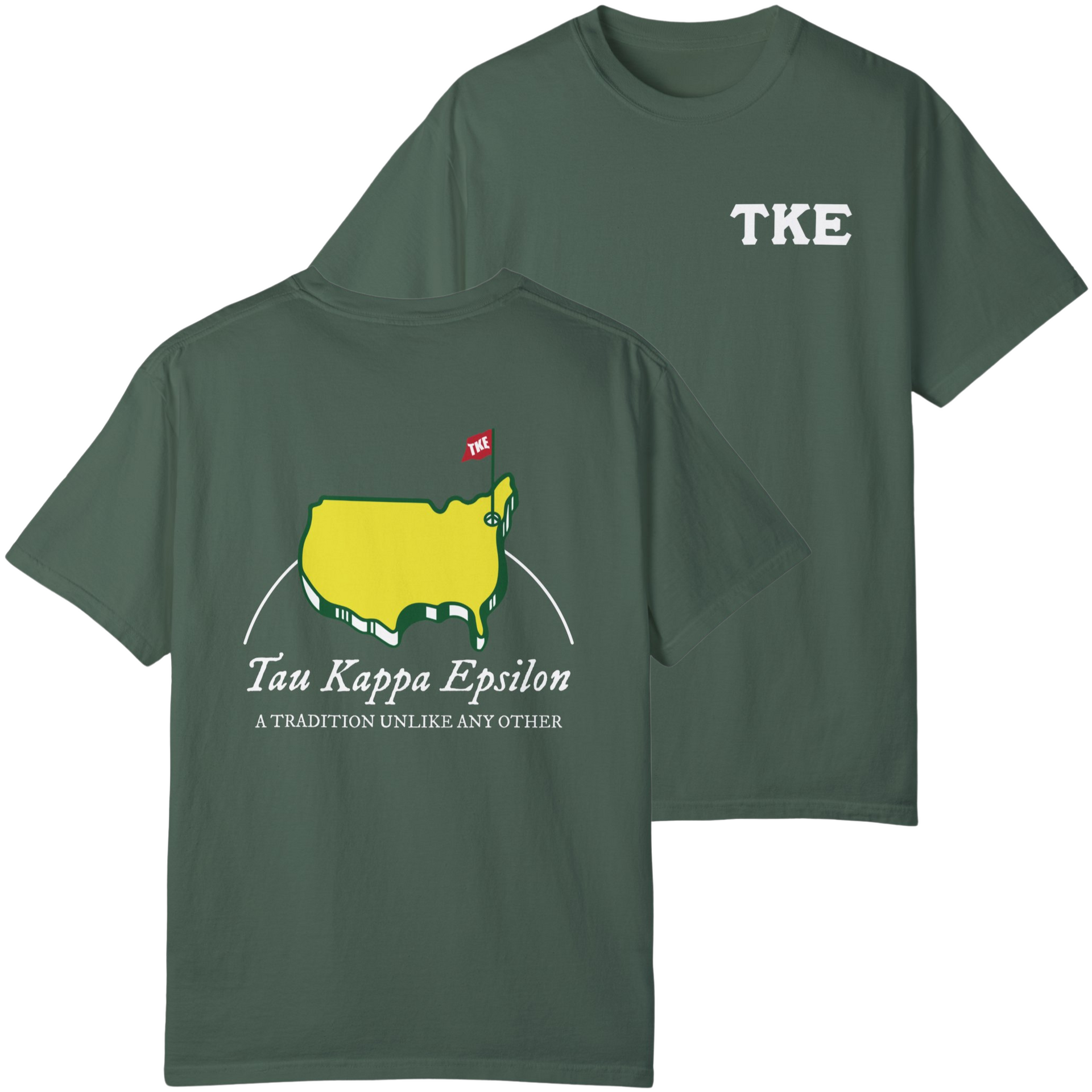 Green Tau Kappa Epsilon Graphic T-Shirt | Masters
