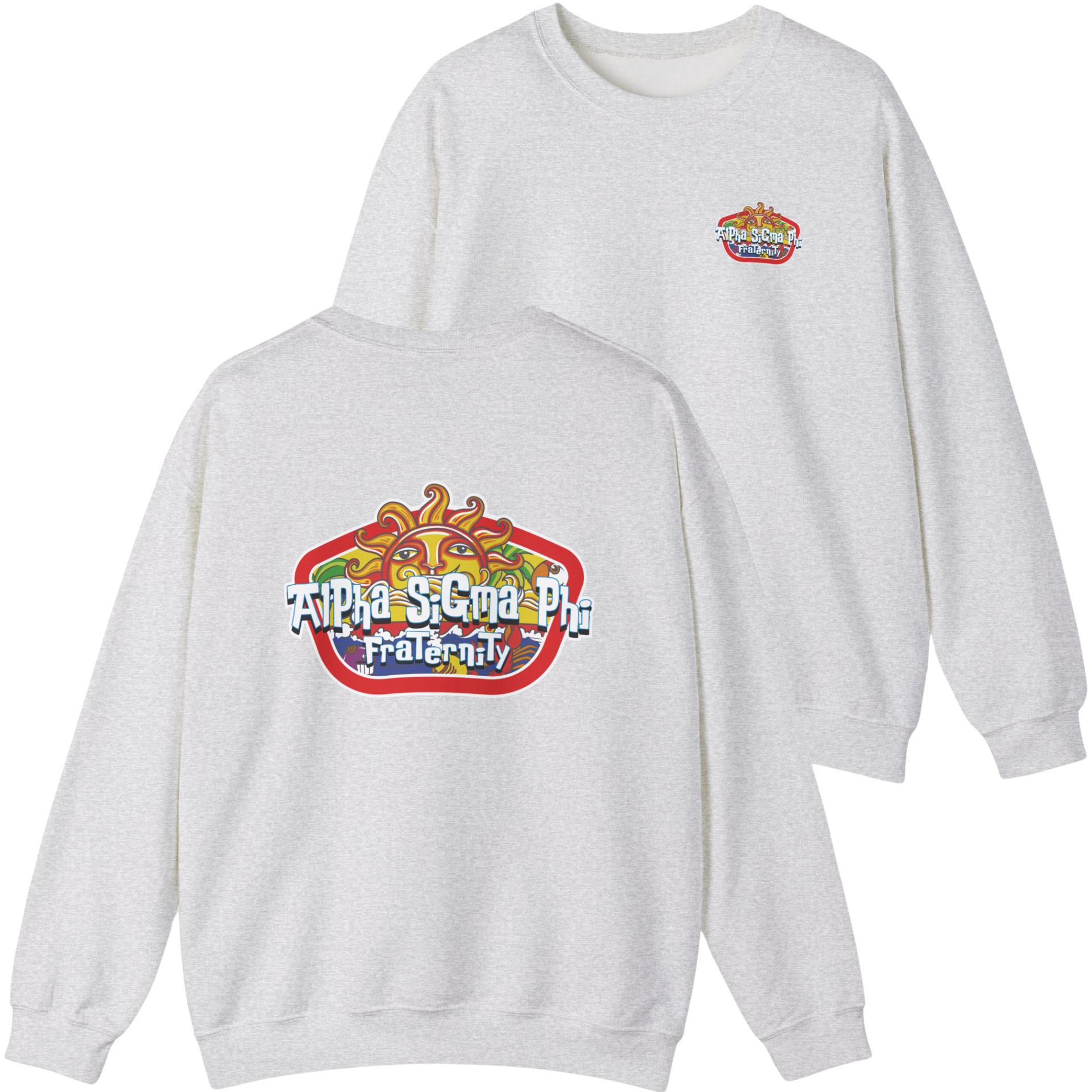 Grey Alpha Sigma Phi Graphic Crewneck Sweatshirt | Summer Sol