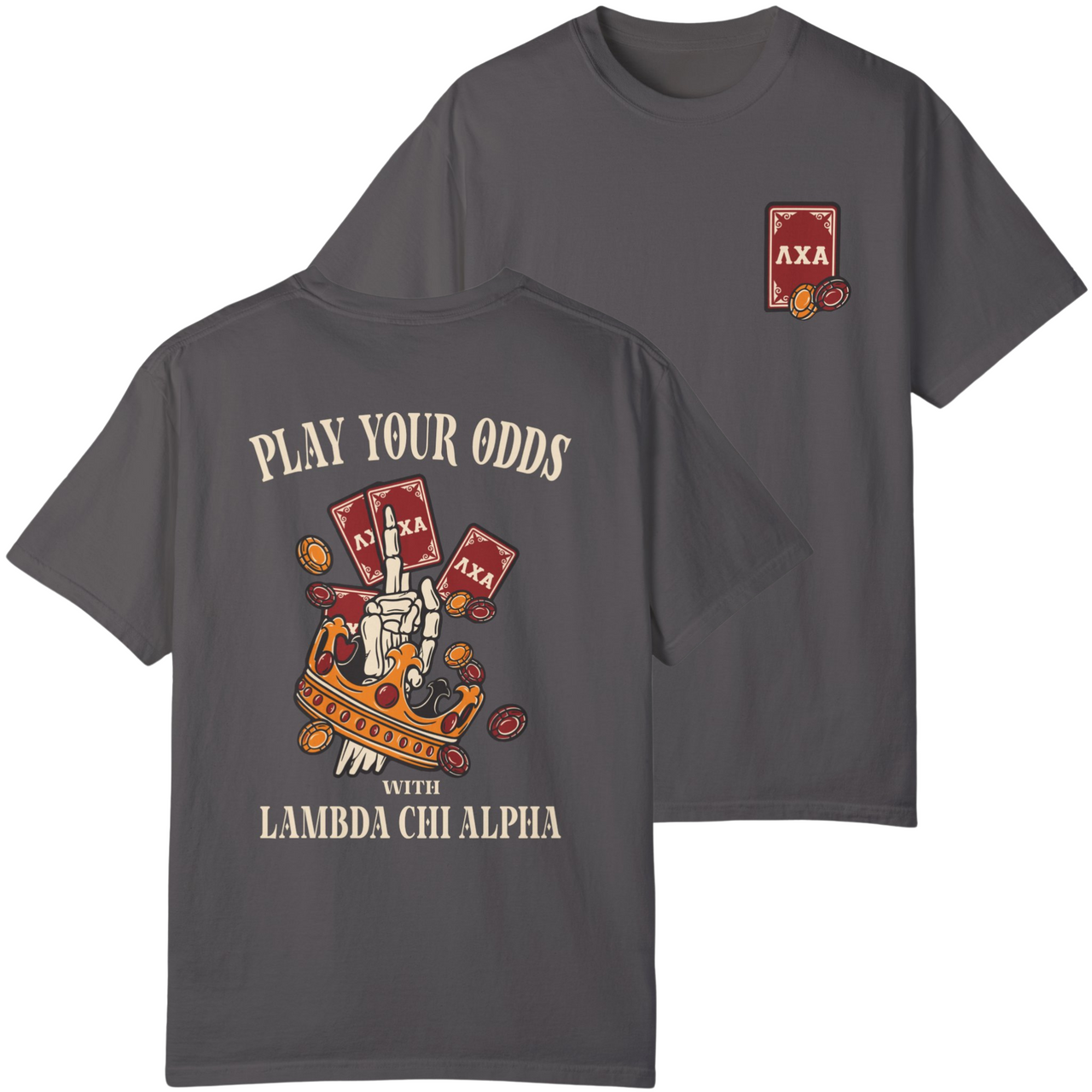 Grey Lambda Chi Alpha Graphic T-Shirt | Play Your Odds