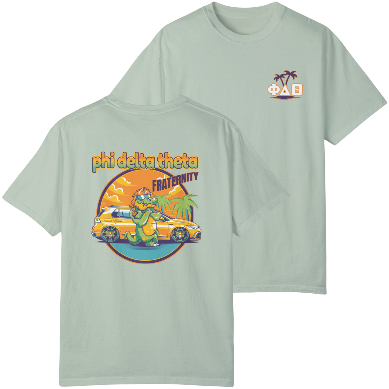 Grey Phi Delta Theta Graphic T-Shirt | Cool Croc