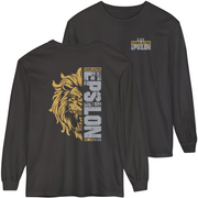 Grey Sigma Alpha Epsilon Graphic Long Sleeve T-Shirt | Lion Hearted