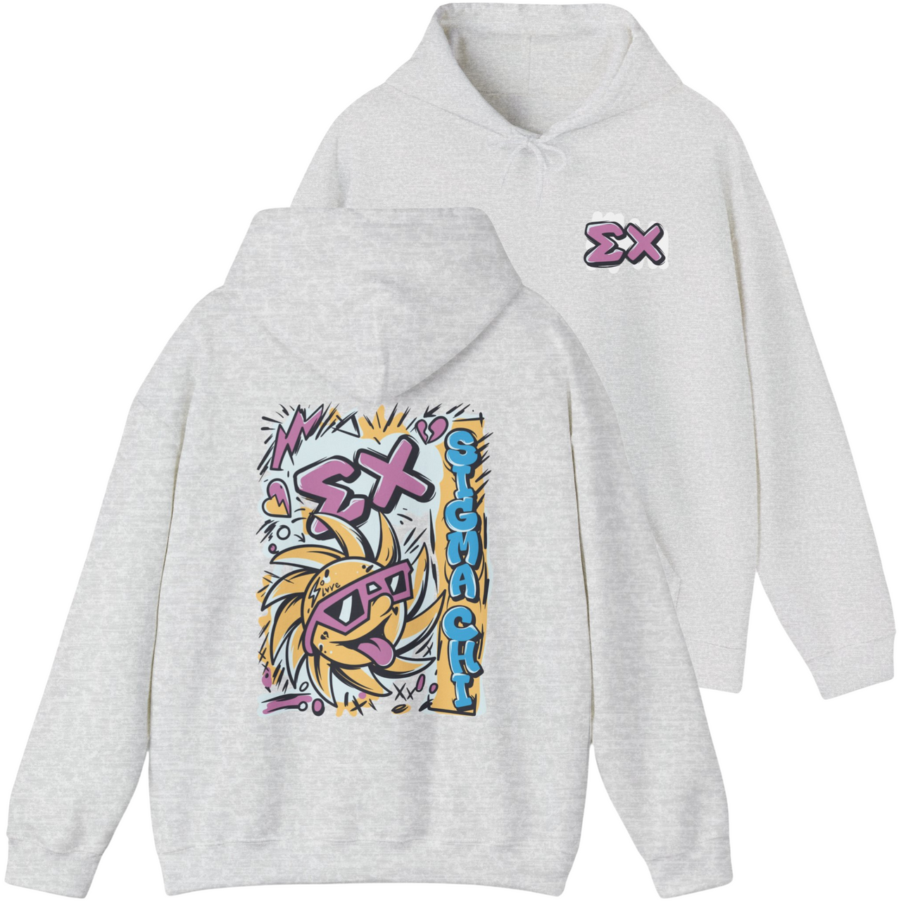 grey Sigma Chi Graphic Hoodie | Fun in the Sun