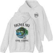 Grey Sigma Nu Graphic Hoodie | Gone Fishing