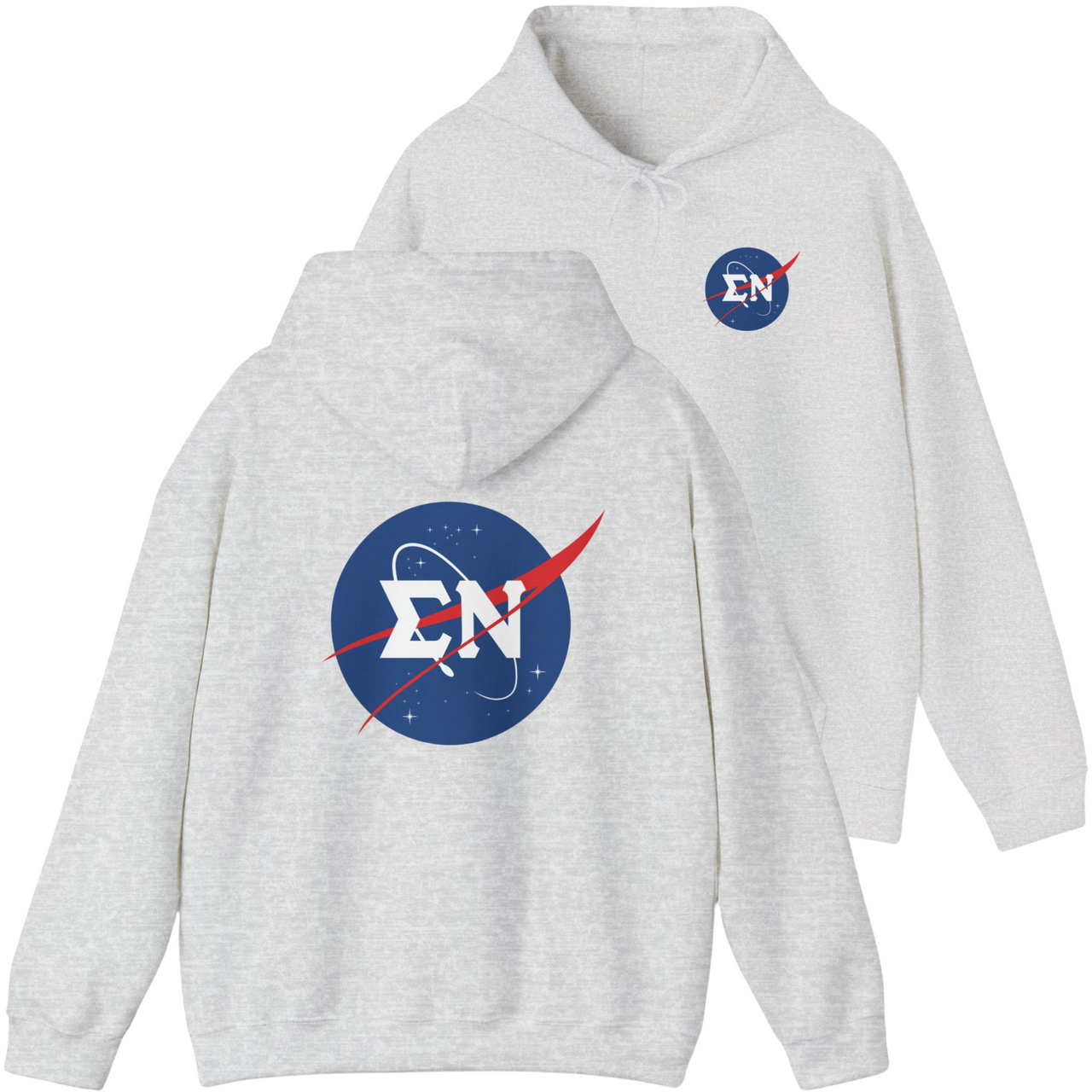 Grey Sigma Nu Graphic Hoodie | Nasa 2.0
