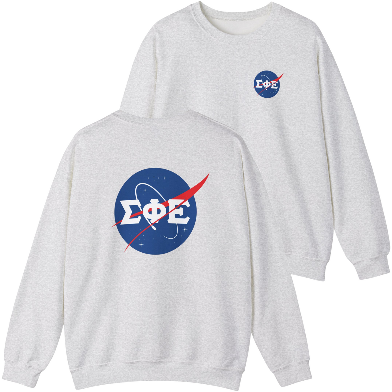 Grey Sigma Phi Epsilon Graphic Crewneck Sweatshirt | Nasa 2.0