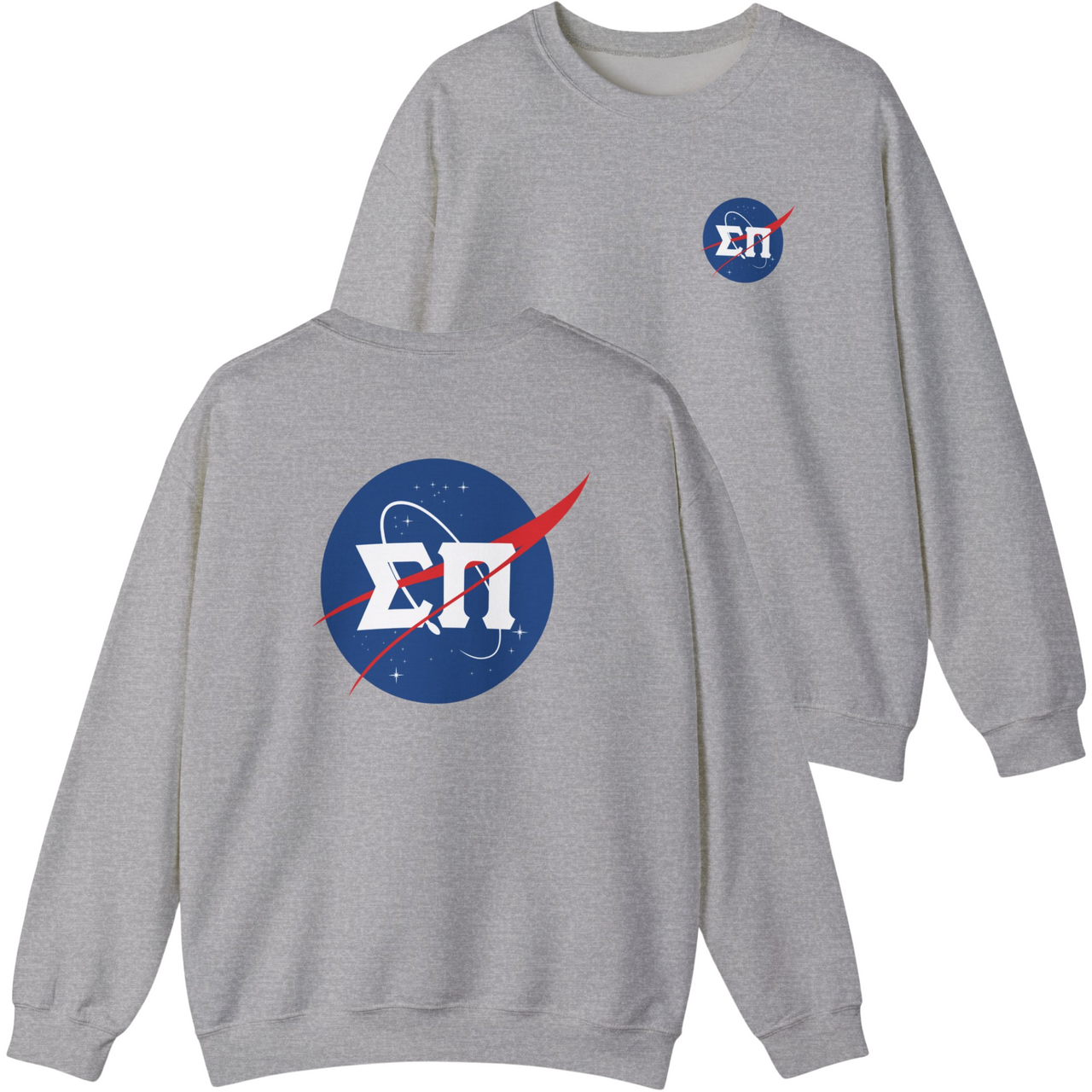 Grey Sigma Pi Graphic Crewneck Sweatshirt | Nasa 2.0