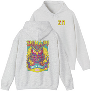 Grey Sigma Pi Graphic Hoodie | Woodstock Owl