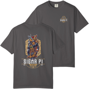 Grey Sigma Pi Graphic T-Shirt | Comfort Colors | Steampunk Owl