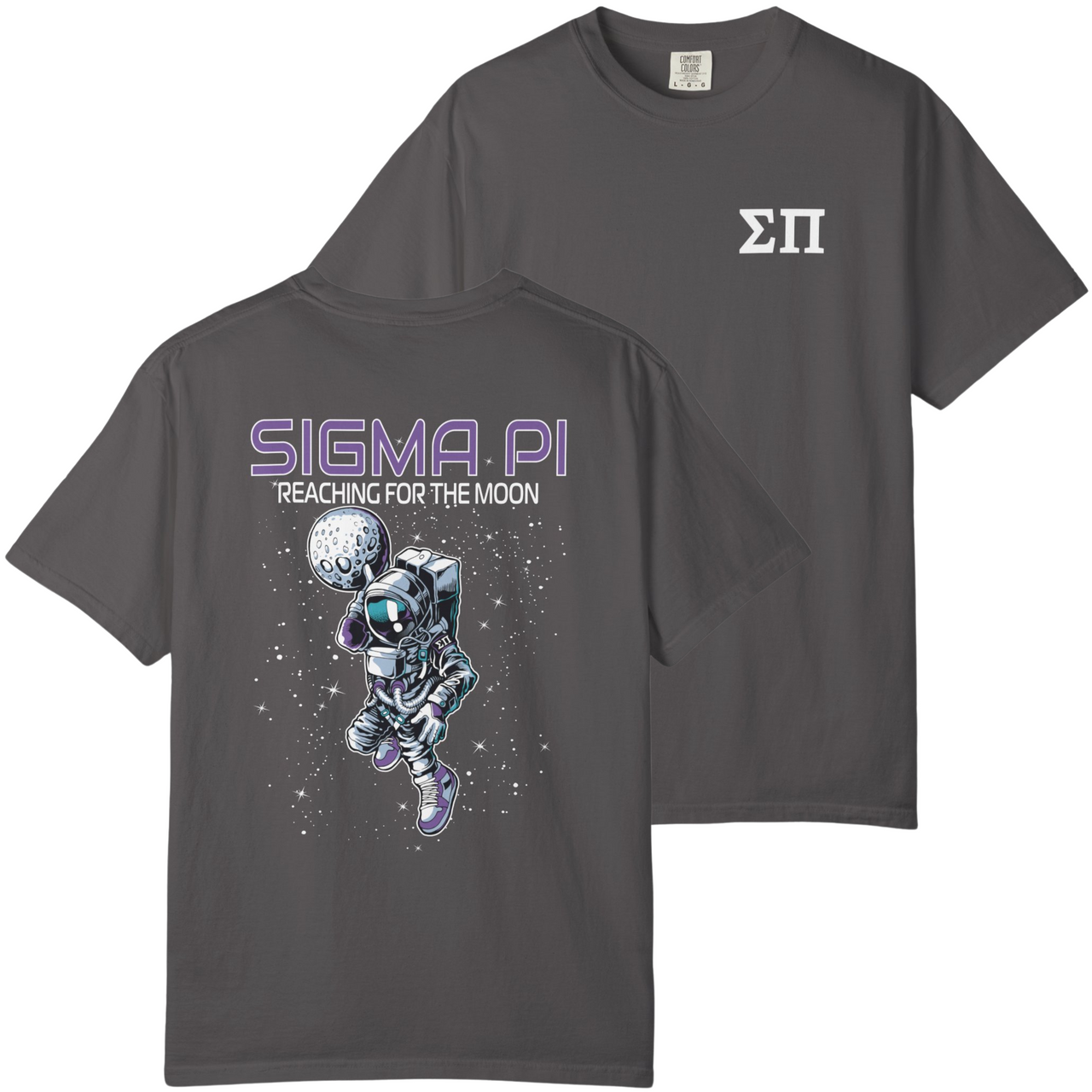 Grey Sigma Pi Graphic T-Shirt | Space Baller