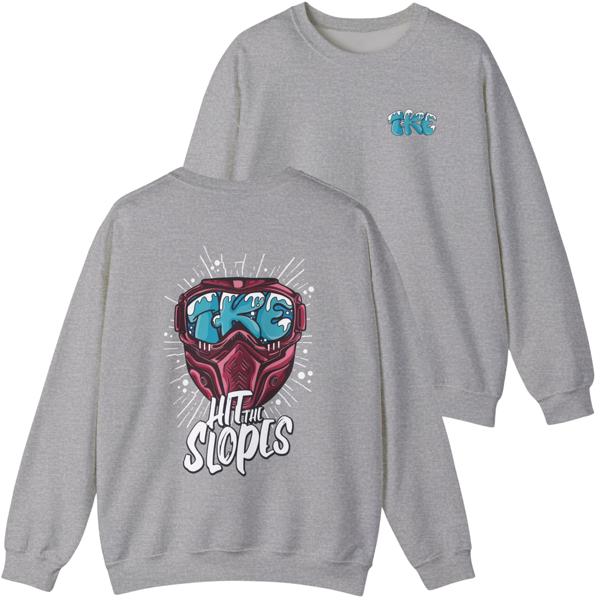 Grey Tau Kappa Epsilon Graphic Crewneck Sweatshirt | Hit the Slopes