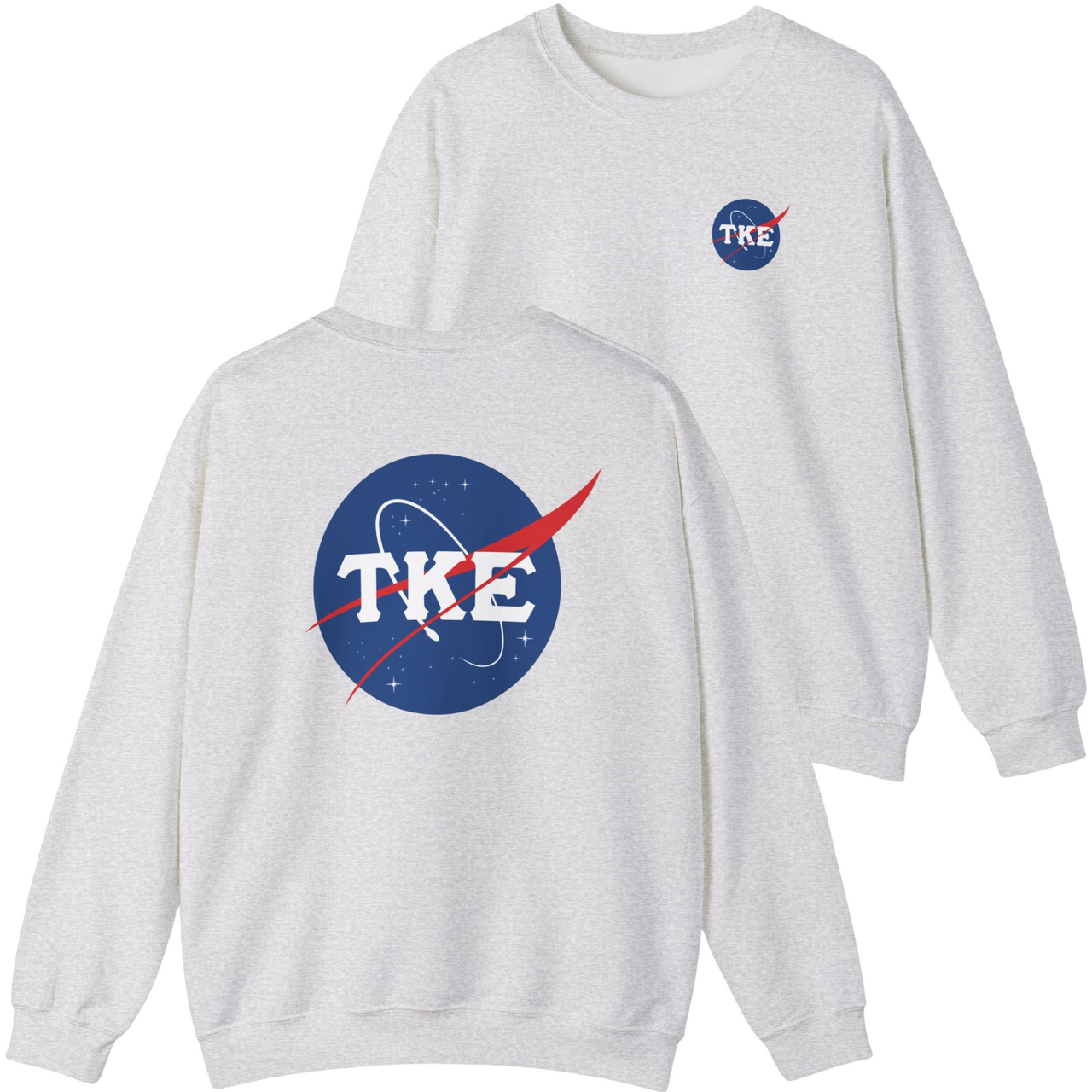Grey Tau Kappa Epsilon Graphic Crewneck Sweatshirt | Nasa 2.0